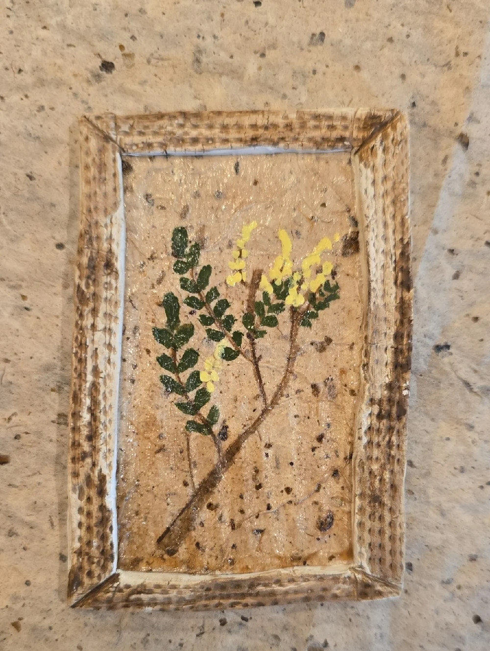 Handmade Mini Rustic Acrylic Floral Plaques Country Botanical Wall Decor Art